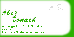 aliz donath business card